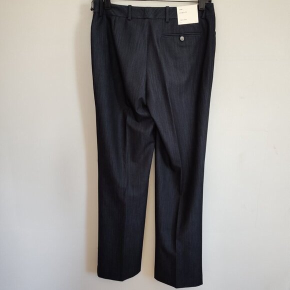 Ladies SZ 6P Calvin Klein Navy Straight Leg Office Pant - Picture 3 of 4